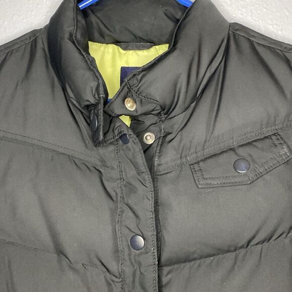 Gap Black Puffer Button Up Goose Down Vest Size Large - Picture 2 of 10
